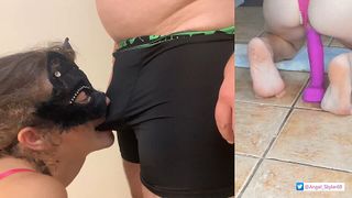 Threesome toys all she squirts twice rather than once she’s so excited in addition to getting her face creamed with cum