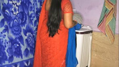 Indian hot StepMom got fucked while washing clothes with Clear Hindi audio