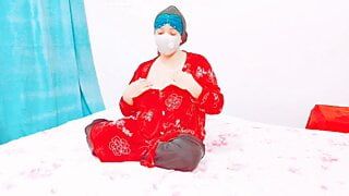 Chubby and Busty Arab Shows Boobs and Pussy