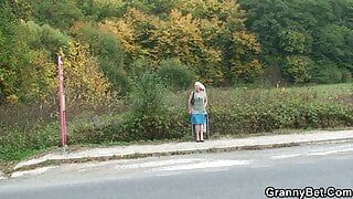Guy picks up and doggy-fucks 60 years old blonde