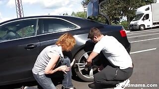 Grannys Pussy Gets Pounded in the Parking Lot – Grandmams