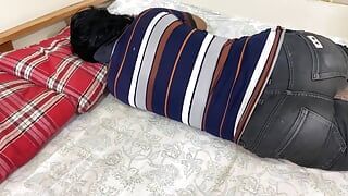 I went to my room and saw my lying alone on the bed, I hugged her and started fucking her