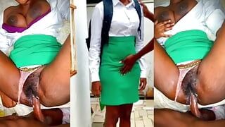 18y student in uniform visited teacher with hairy pussy during class hours