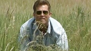 A sexy blonde babe from Germany pleasing a cock with her tight holes outdoors