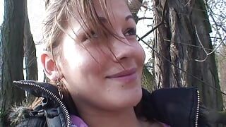 A sweet German teen pleasing a old cock in the woods