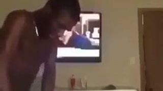 Bajan girl recording herself during back shots