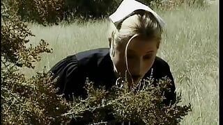 Ebony hunks  working with haystack in Amish warehouse