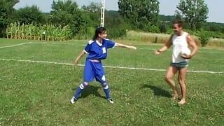 German teen gets a rough outdoors fucking