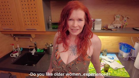PEEPING Neighbor Guy Fucks redhead Busty MILF Ellie. She’s his friend’s Mom.