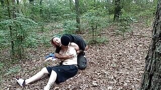 Raveged in the woods.