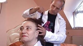 Redhead German granny fucked until cumshot