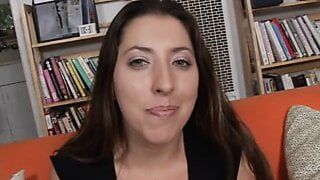 Sexy whore rides a hard pole with her tight wet pussy