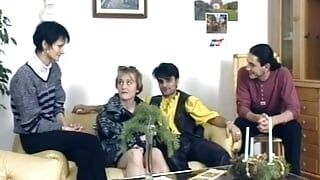 Slutty German teen drinks cum after anal sex