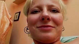 Small titted German blonde gets smashed by an old dude